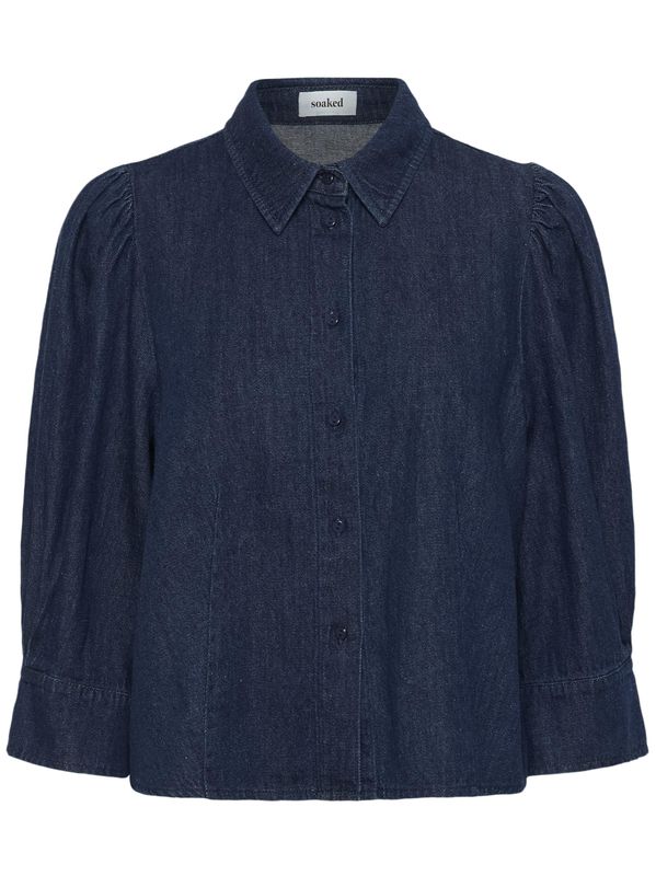Soaked in Luxury Chaman Hella Shirt Dark Blue Denim