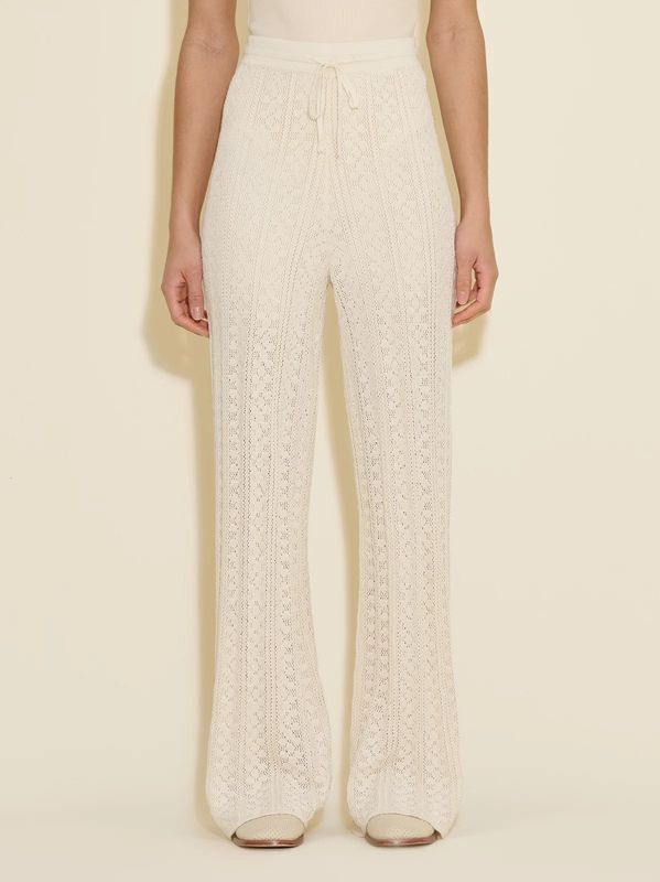 Holzweiler Thiril Crochet Knit Trousers White