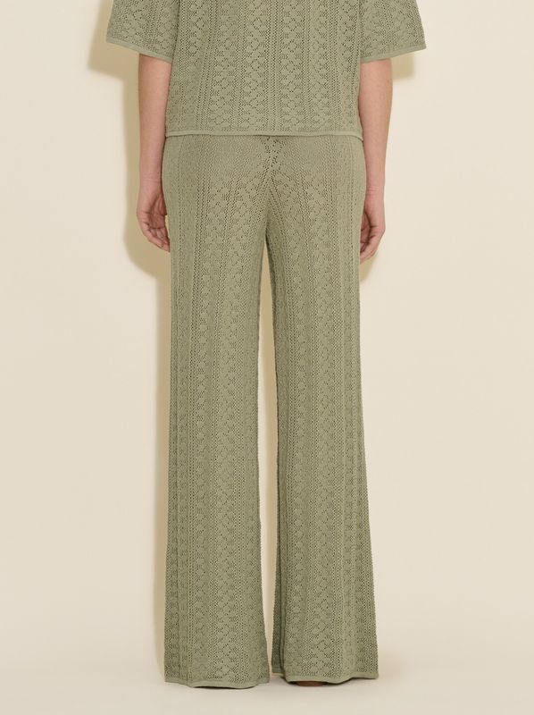 Holzweiler Thiril Crochet Knit Trousers Teal