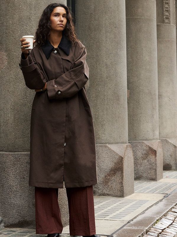 Soaked in Luxury Jennah Cade Coat Chocolate Brown
