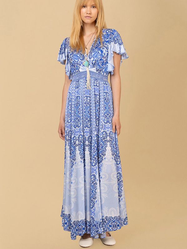 Hale Bob Sandra Long Dress Blue