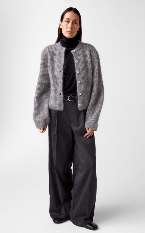 AKS Label Sofia Mohair Cardigan M. Grey Melange