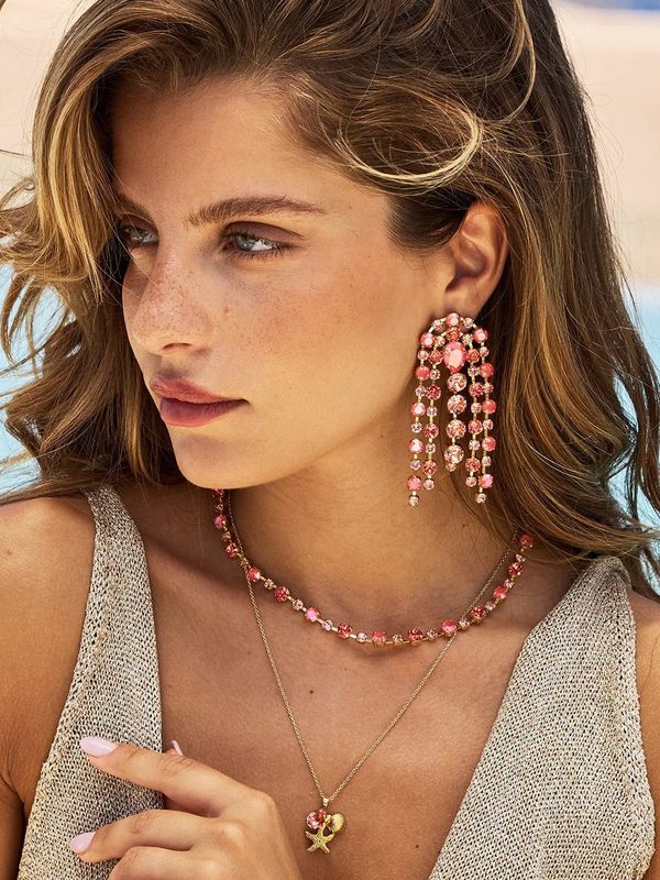 Caroline Svedbom Cirelle Earrings Light Coral Combo