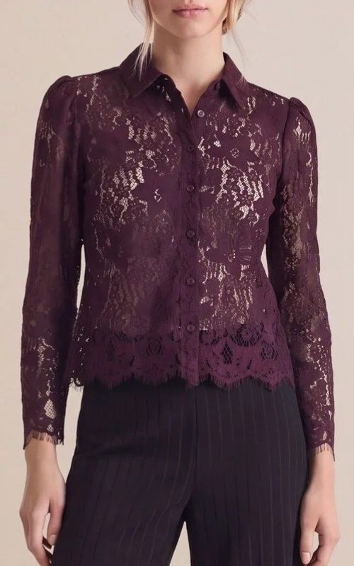 By TiMo Lace Shirt Burgundy