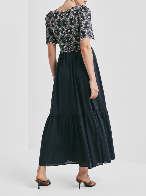 By TiMo Broderie Anglaise Maxi Dress Marine