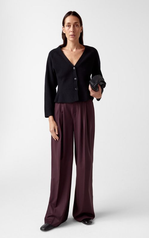 AKS Label Ginny Merino Cardigan Black