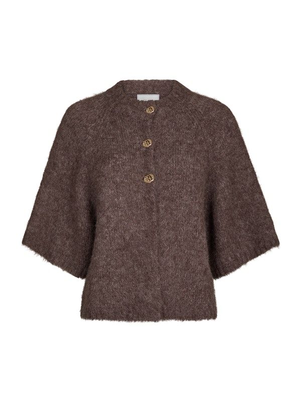 Neo Noir Benuta Fluffy Knit Cardigan Light Brown