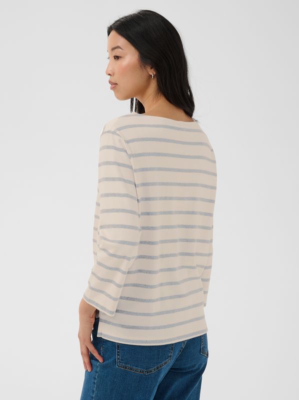 Part Two Nela Top Eggnog/Grey Stripe