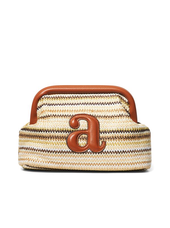 Arnie Says Raffia Clutch Stripe Ecru Combo