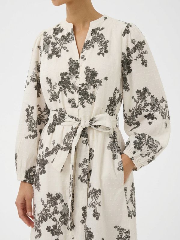 Part Two Avira Dress Smokey Olive Shadow Flower