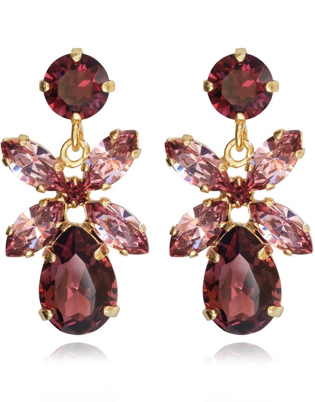 Caroline Svedbom Mini Dione Earrings Burgundy/Vintage Rose