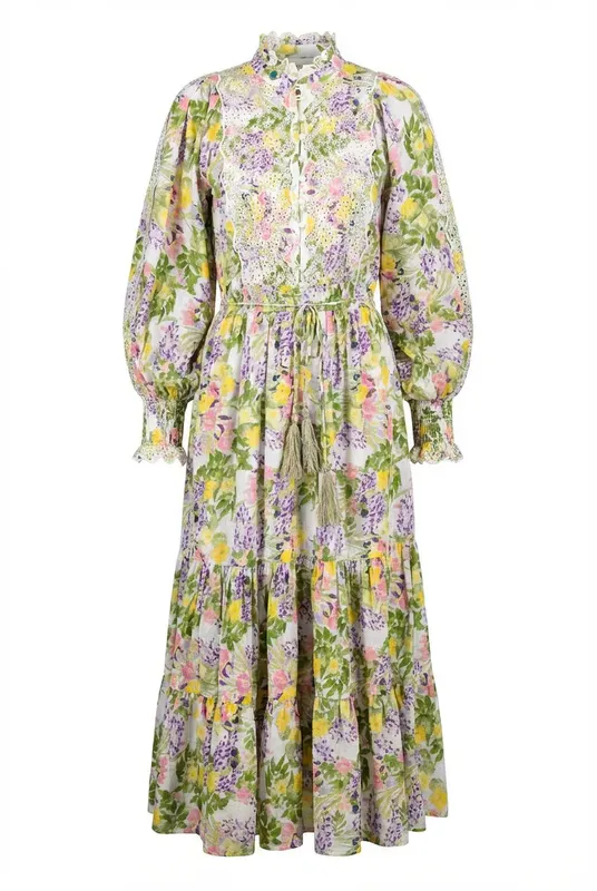 By TiMo Cotton Slub Midi Dress Summer Lilacs