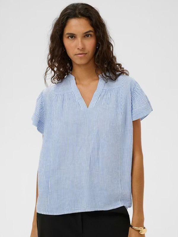Soaked in Luxury Aria Blouse Regatta and White Stripe