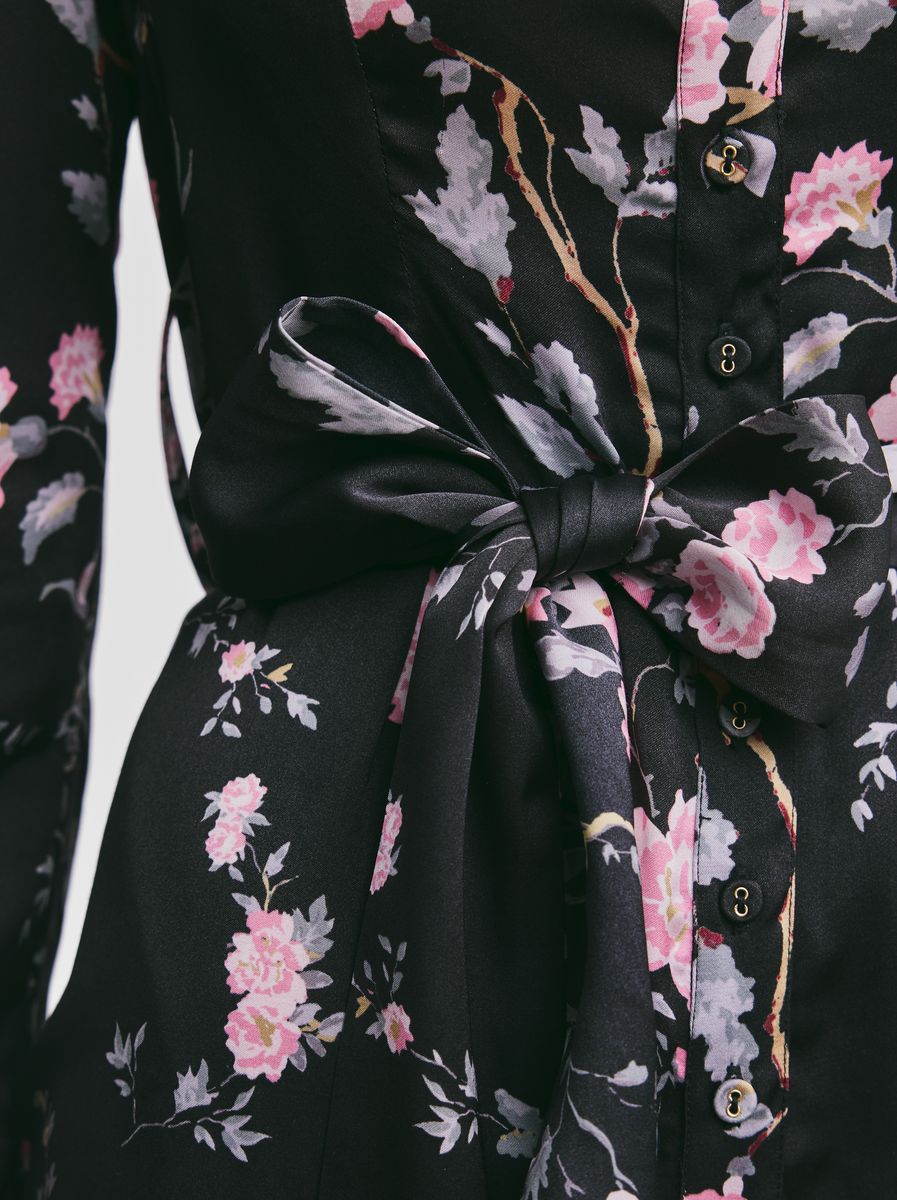 By TiMo Satin Belt Dress Midnight Garden