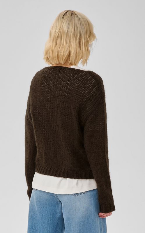 My Essential Waardrobe Nima Knit Pullover Dark Brown
