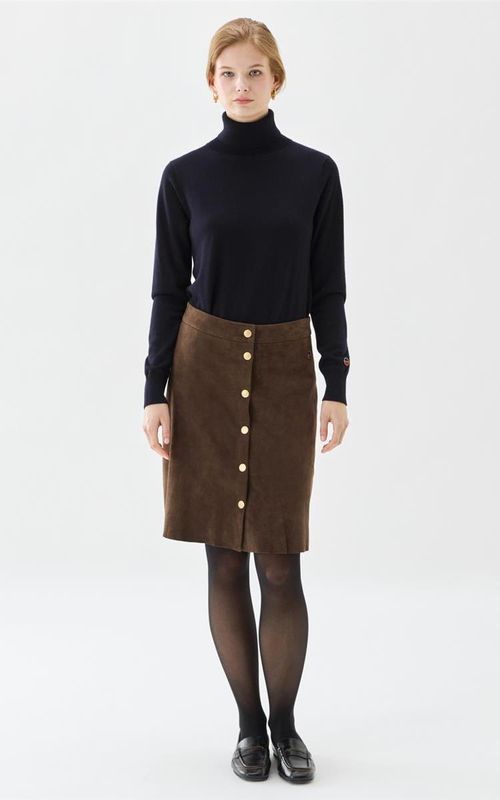 Busnel Alianne Suede Skirt Espresso
