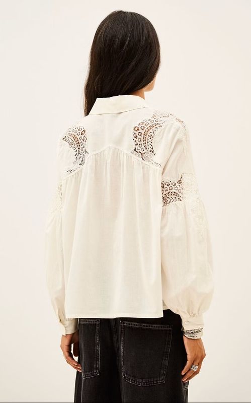 ba&sh Roseanne Shirt Ecru