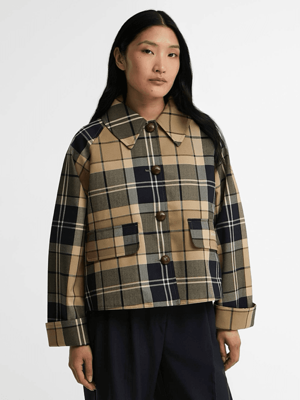 Barbour Delilah Check Camel