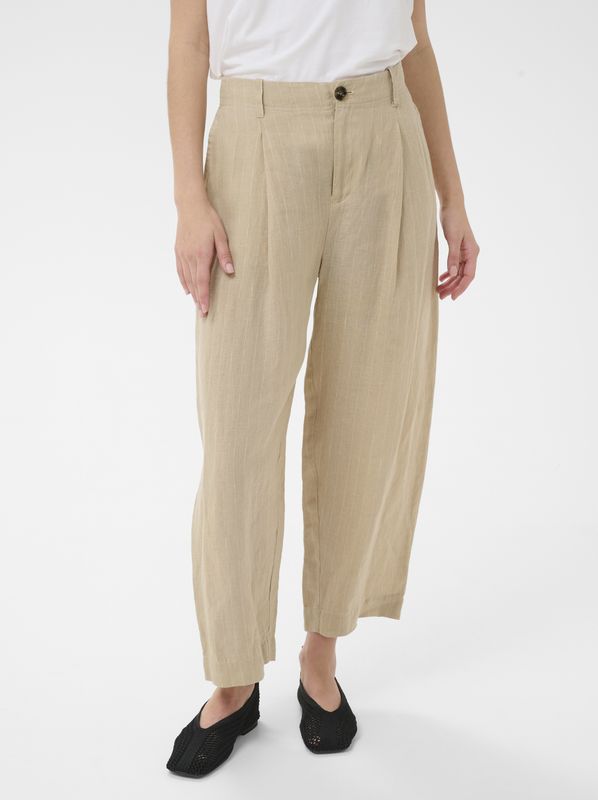 Part Two Nettas Pants Neutral Pinstripe