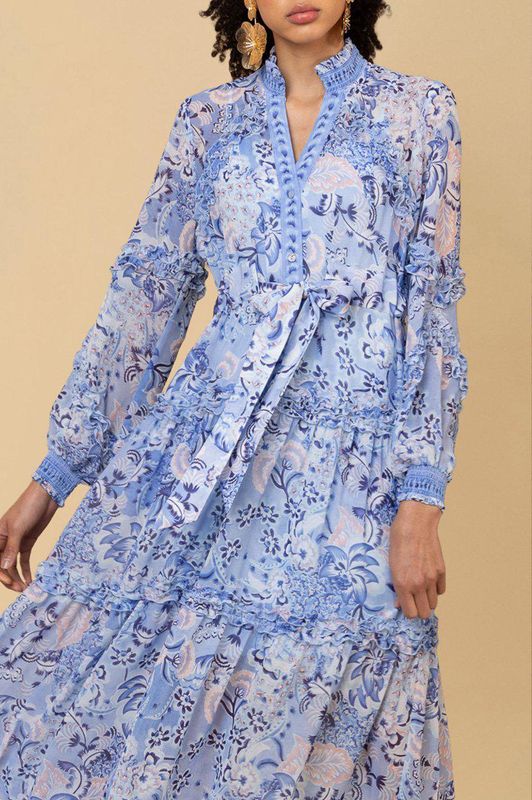 Hale Bob Meghan Long Dress Blue
