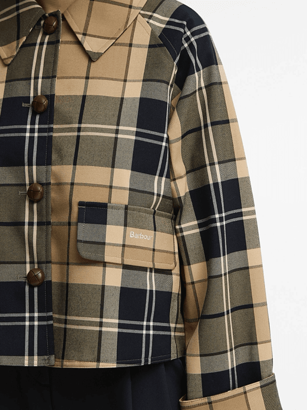 Barbour Delilah Check Camel