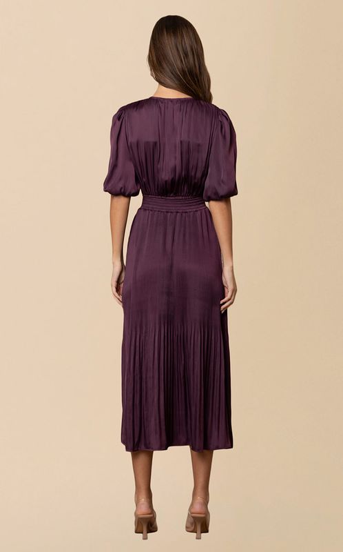 Hale Bob Fleur Solid Dress Plum