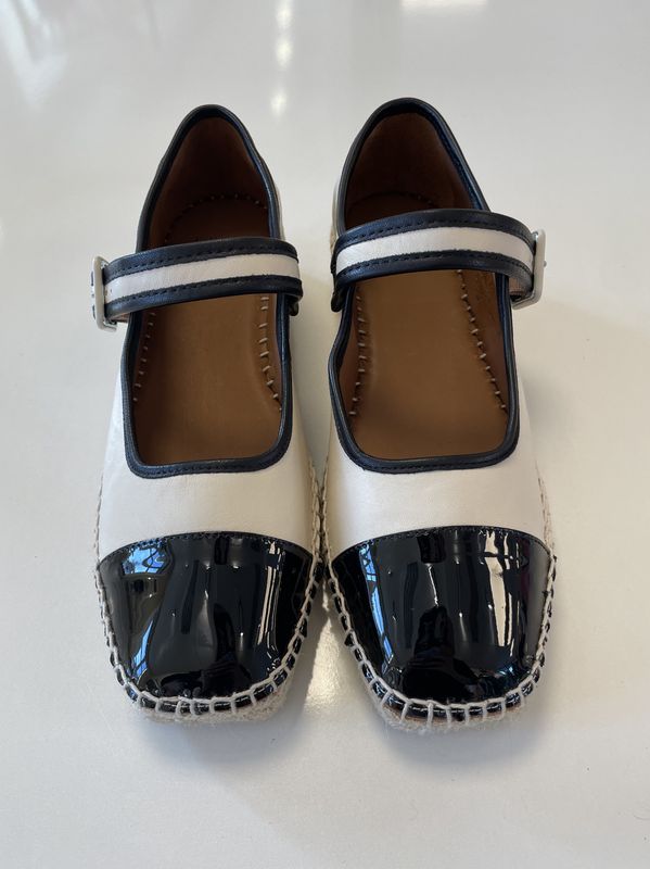 Billi Bi A8600 Espadrilles Black Patent/White Nappa