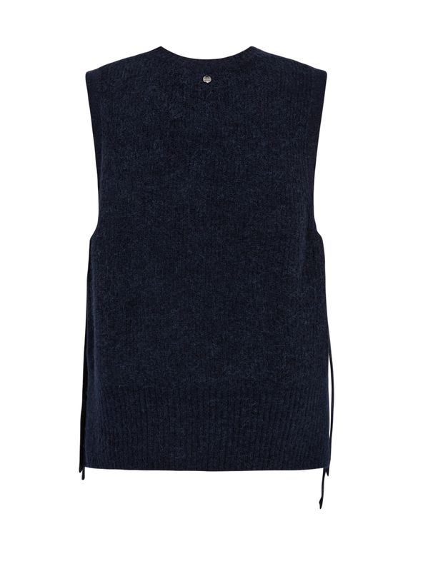 Mos Mosh Thora Tie Knit Vest Salute Navy