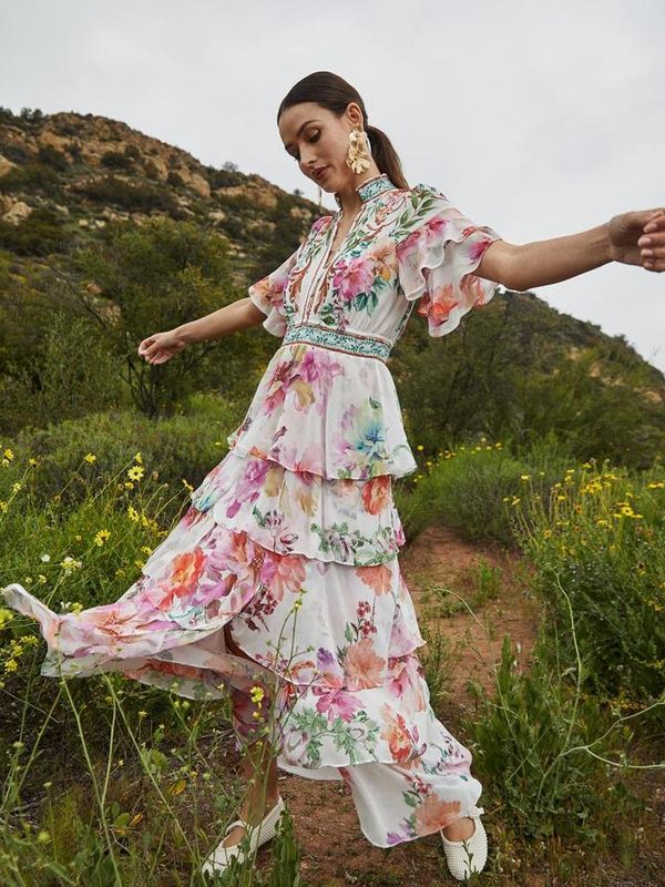 Hale Bob Itzayana Long Dress Ivory