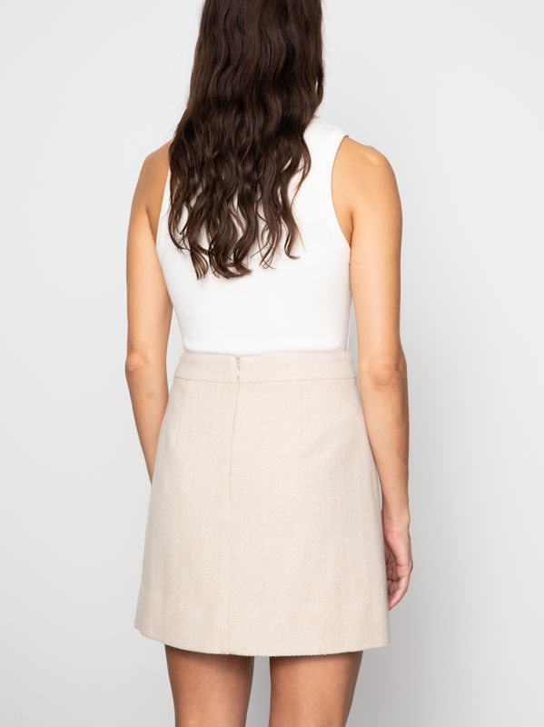 Camilla Pihl Alexandra Skirt Cream Herringbone