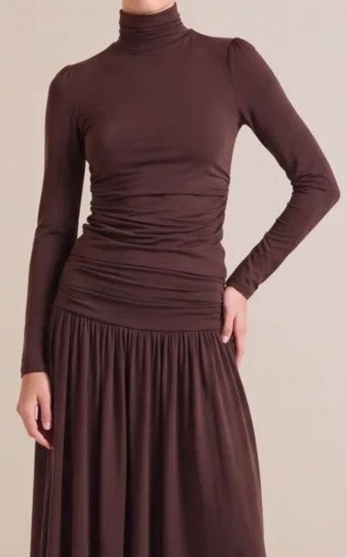 By TiMo Jersey Turtleneck Brown