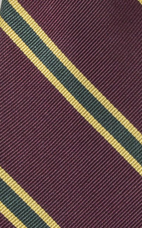 Rebeloup Triple Stripe Silk Tie Burgundy Stripe