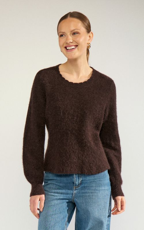 Nümph Suri Peplum Pullover Black Coffee