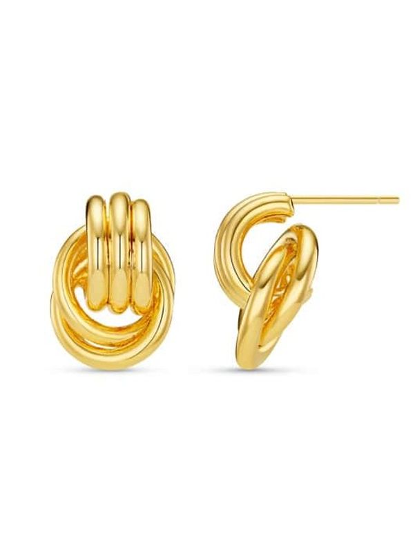 Orelia Mini Interlocking Stud Pale Gold