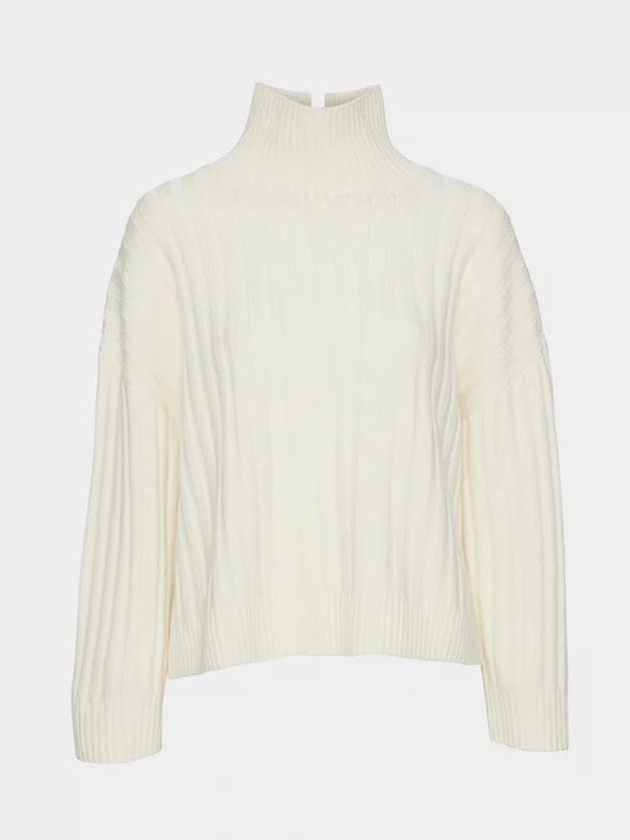 CHRISTIAN AKS Malina Merino Turtleneck White