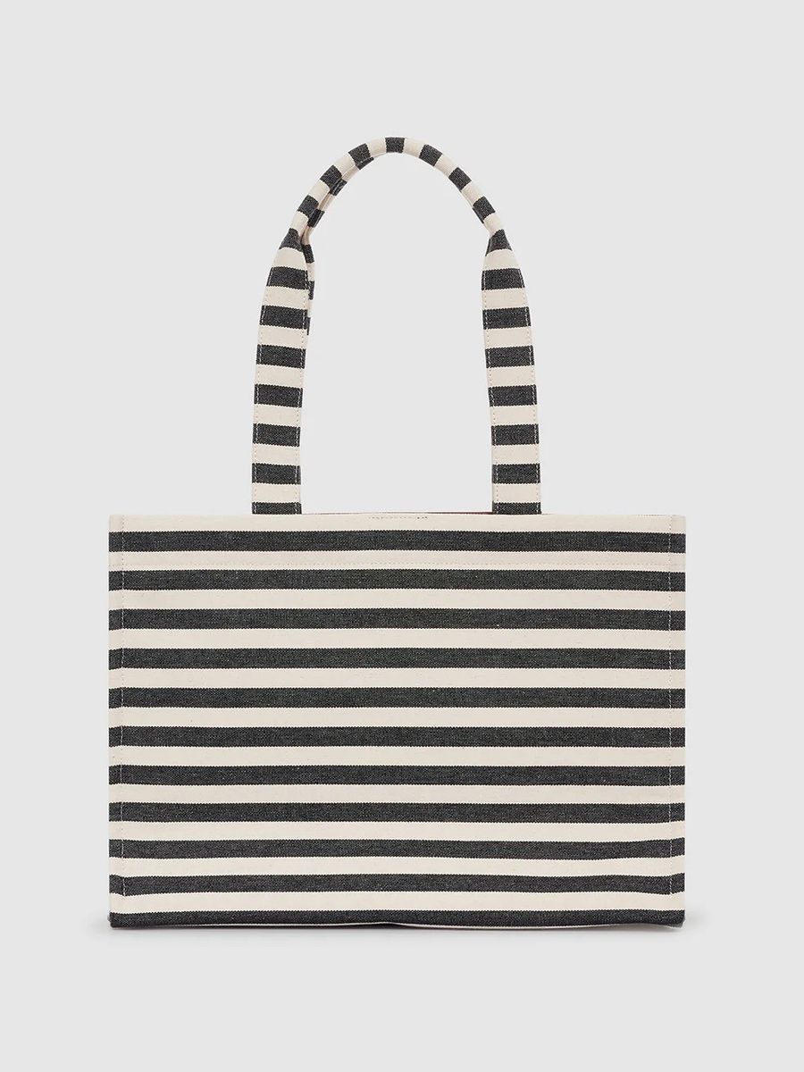 Anine Bing Lara Tote Black And Natural Stripe