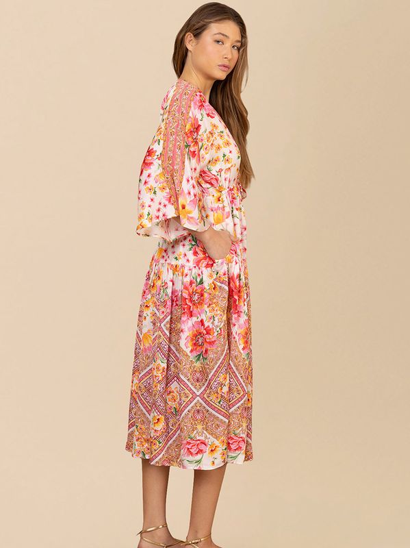 Hale Bob Arianell Dress Coral