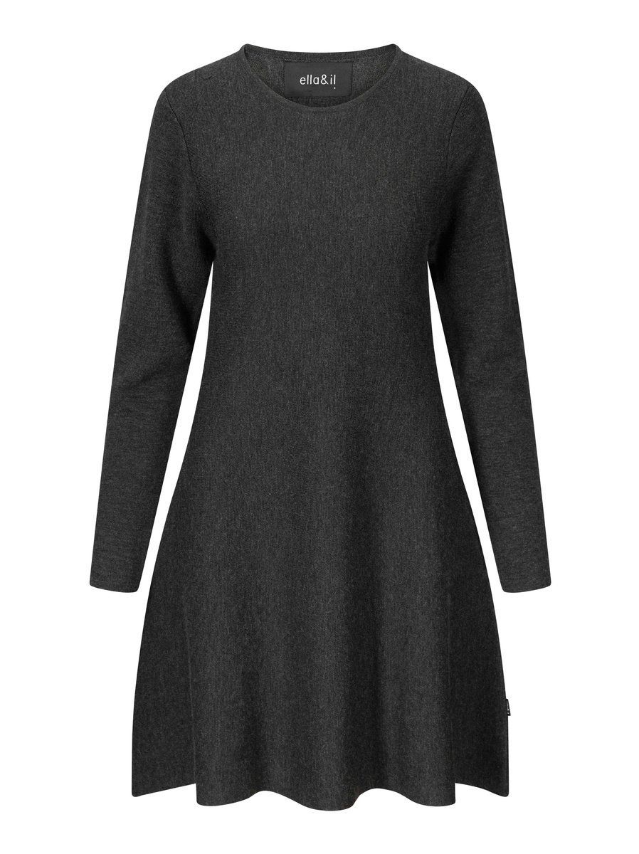 ella&il Cecilie Merino Dress Dark Grey Melange