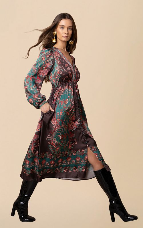 Hale Bob Posie Dress Teal