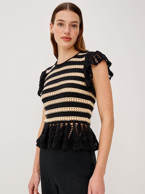 Hovedbilde Rails Coen Knit Top Black Oat ...