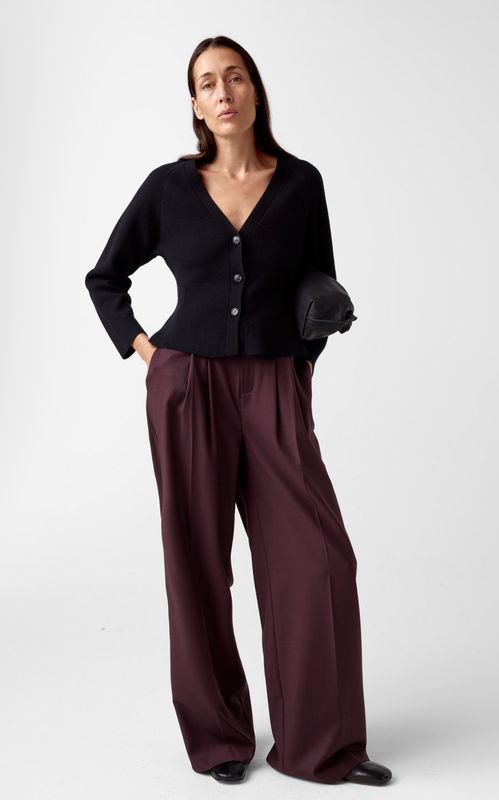 AKS Label Ginny Merino Cardigan Black