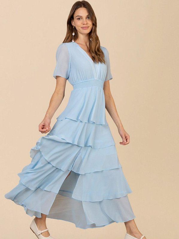 Hale Bob Imogene Solid Dress Blue