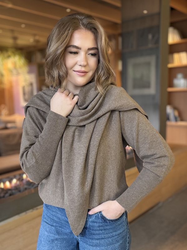 Rêve Louise Trekantskjerf Brown Melange