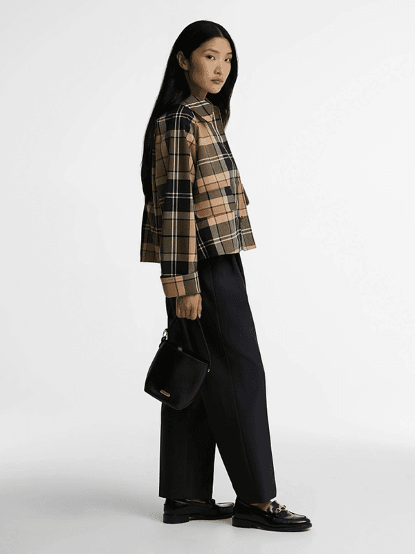 Barbour Delilah Check Camel