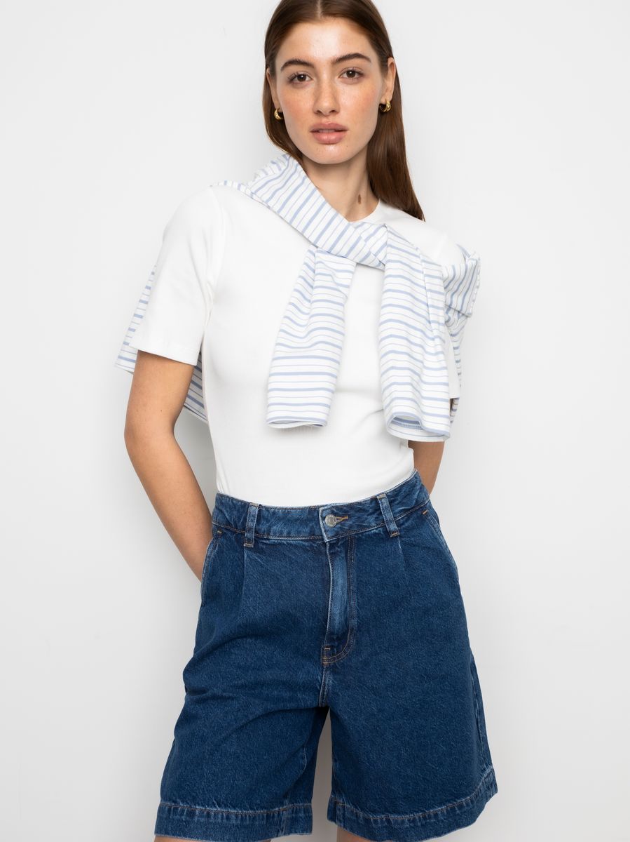 Camilla Pihl Denim Jason Shorts Washed Dark Blue