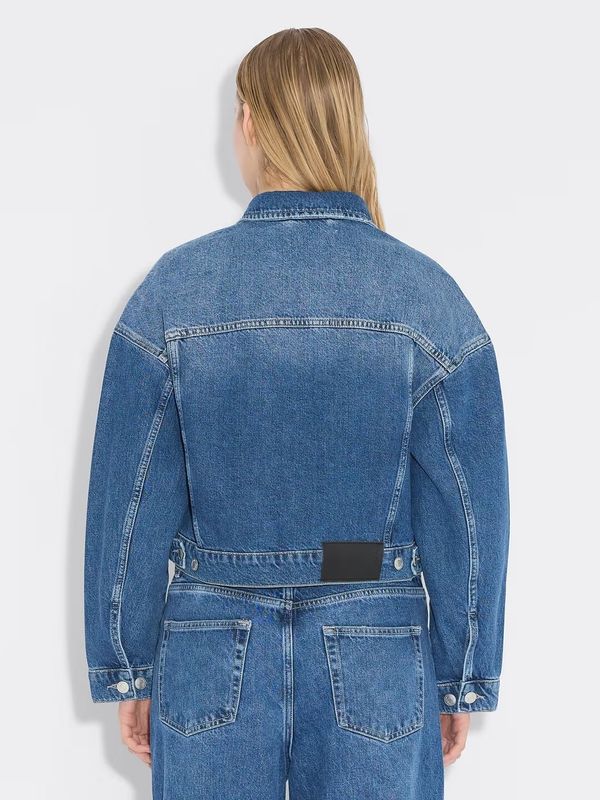 Holzweiler Cropped Denim Jacket Blue