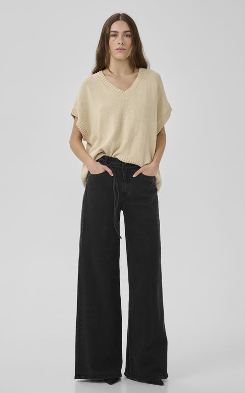 My Essential Wardrobe Karo 144 Wide Jeans Dark Grey Wash