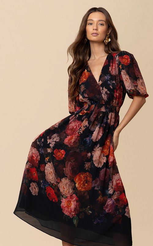 Hale Bob Fleur Dress Black